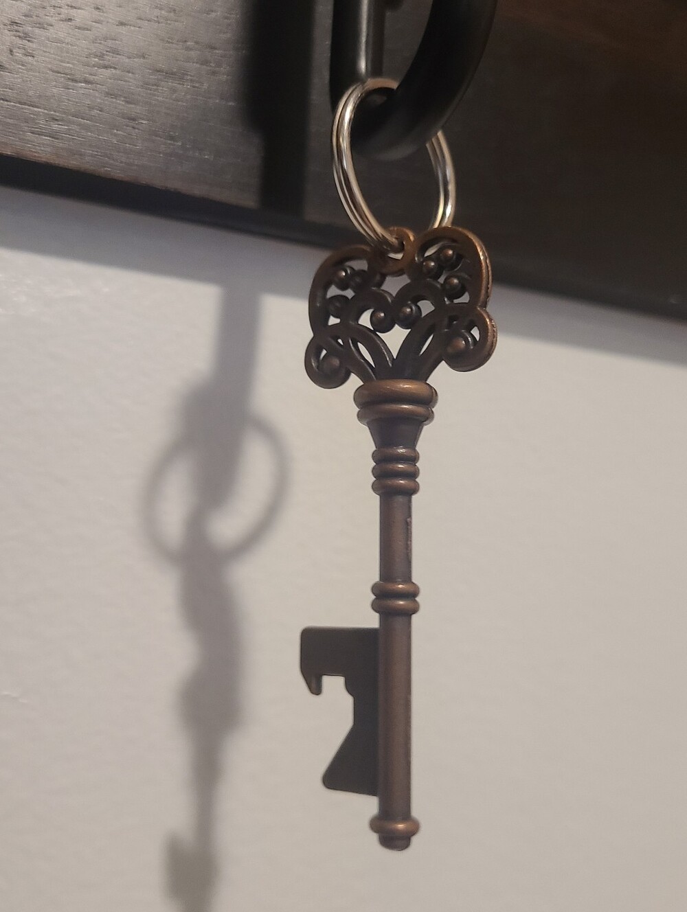 Old Style Key Bottle Opener Keychain Copper Colored